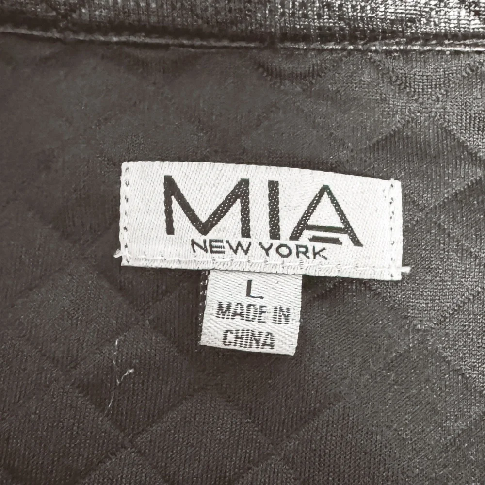 Girls Mia‎ New York Quilted Sleeveless Jumpsuit Faux Leather Shiny Black Large